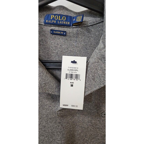Polo Ralph Lauren Classic Fit Polo Shirt Heather Grey Men's Size Medium - Picture 8 of 15